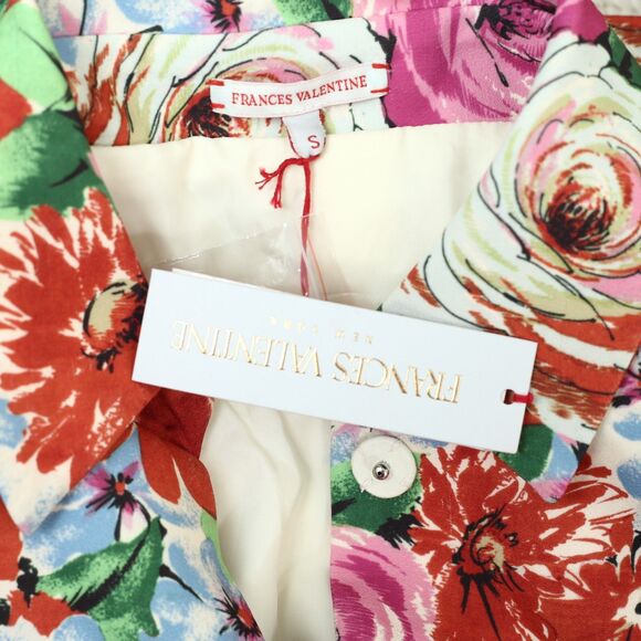 Frances Valentine Rose Garden Balmacaan Coat Jacket Printed Long Sleeve S 279915 - Picture 6 of 11